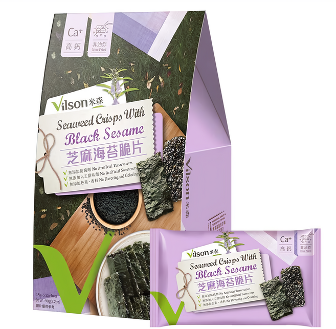 Vilson 米森 海苔脆片, 18g, 1盒