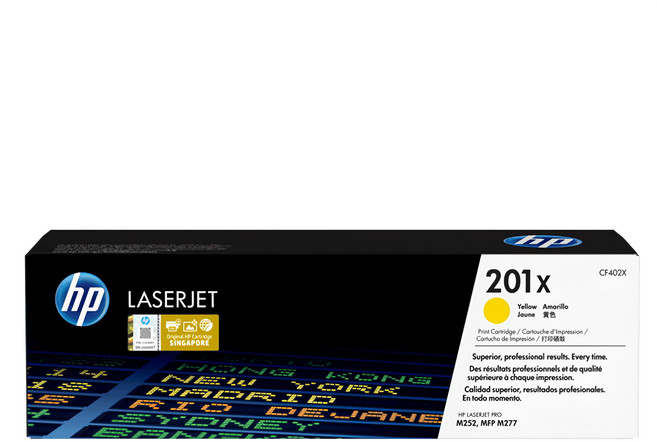 hp 惠普 201X 碳粉匣高印量, 黃色, 1個