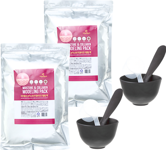 VITAHALO 膠原蛋白保濕軟膜粉1kg + 軟膜工具組, 2組, 1入