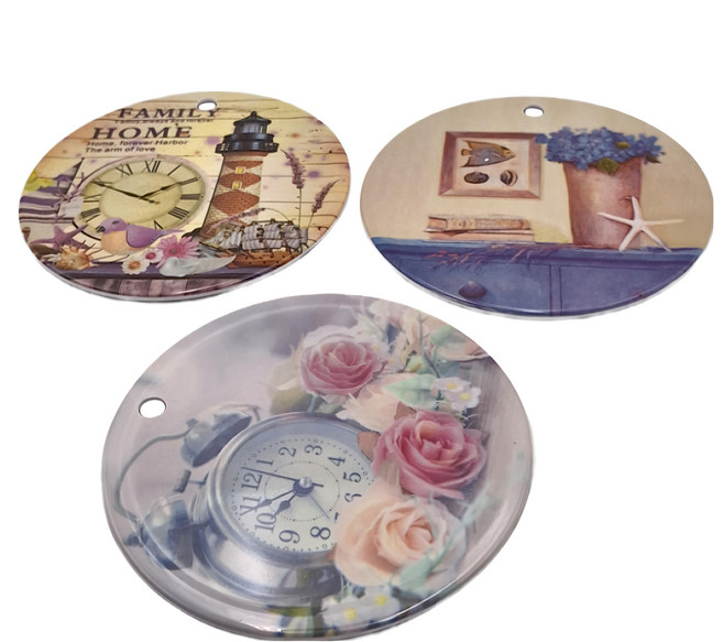 美耐熱鍋盤墊 直徑18.5cm 隨機出貨, 黃色 + 米色 + 灰白色, 10個