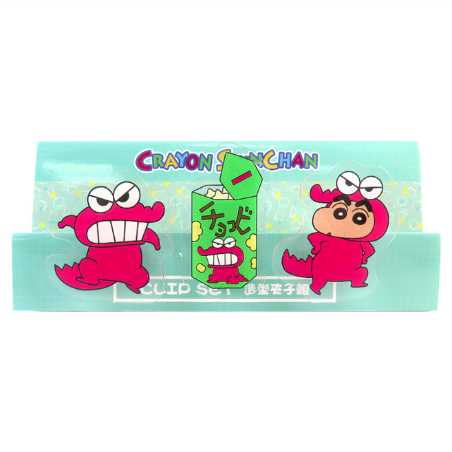 Shinchan 蠟筆小新 造型夾子組 3入 壓克力 ABS 材質, 巧克比 綠色, 1組