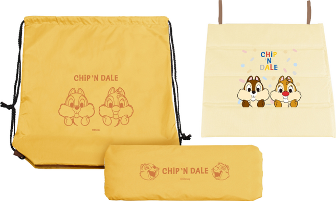 Disney 迪士尼 奇奇蒂蒂 開心果折疊坐墊收納袋組