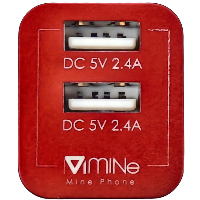 Mine PHone 鋒頭一號雙USB電源供應器 MCK-U1 31 x 26 x 40mm 38g, 紅色, 1個