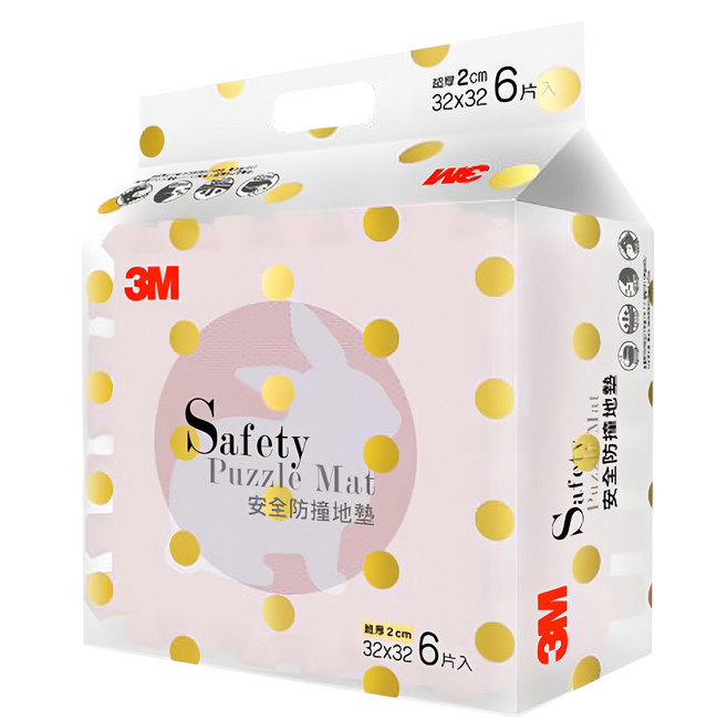 3M 安全防撞地墊 6片, 玫瑰紫, 1組