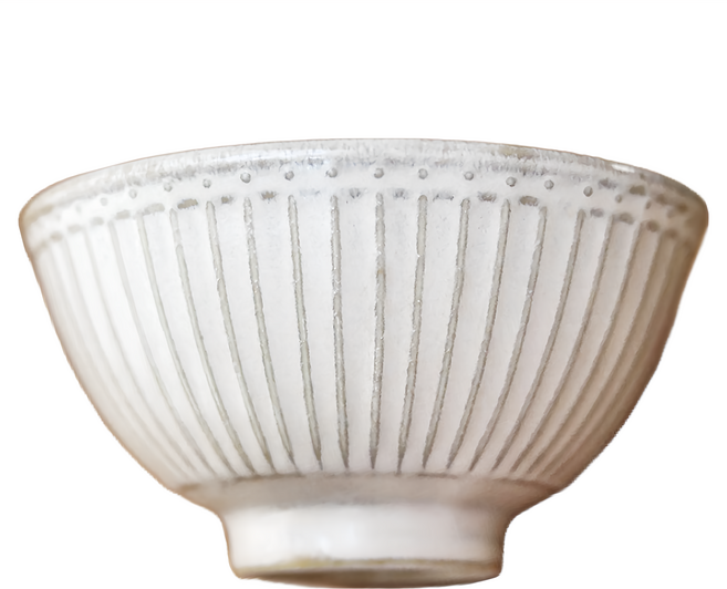 美濃燒 十草 飯碗 12.3 x 6.5cm, 米白, 1個