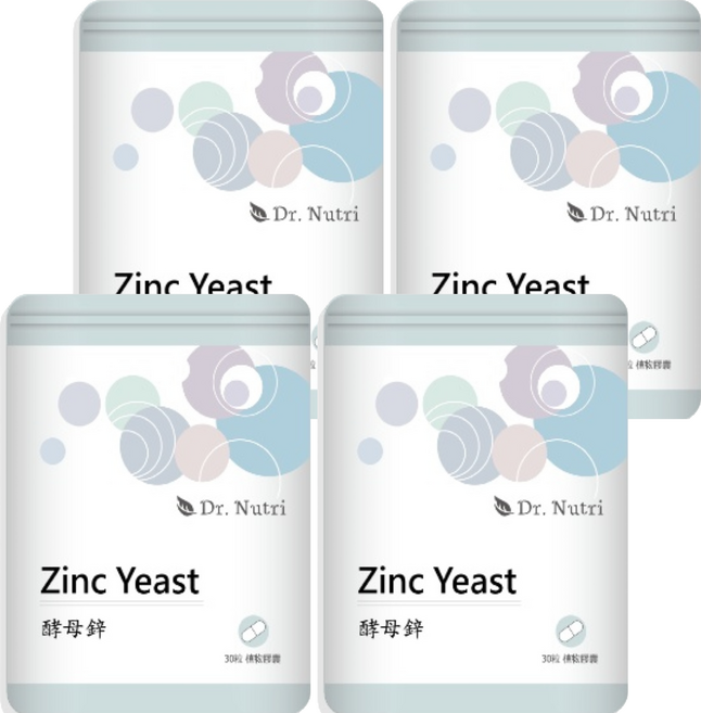 Dr.Nutri 酵母鋅膠囊, 30顆, 390mg, 4袋