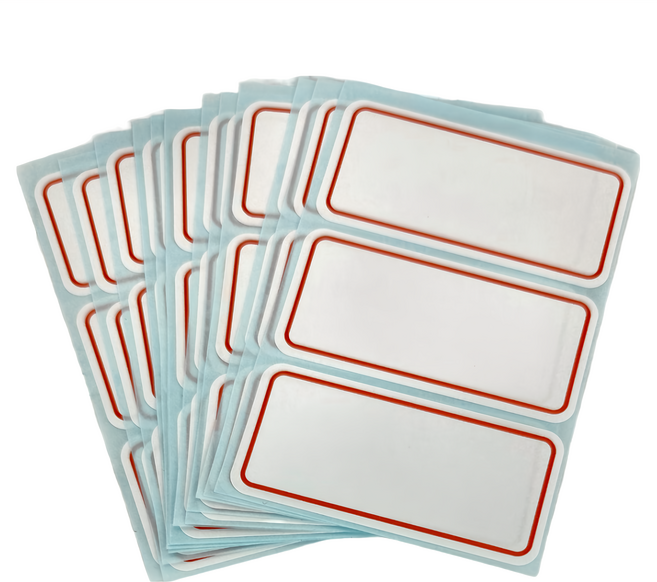 華麗牌 自黏標籤 45張 73 x 34mm, 紅框 白色, 20包, 1盒