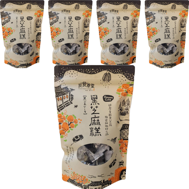 良食草堂 黑芝麻糕, 200g, 5袋