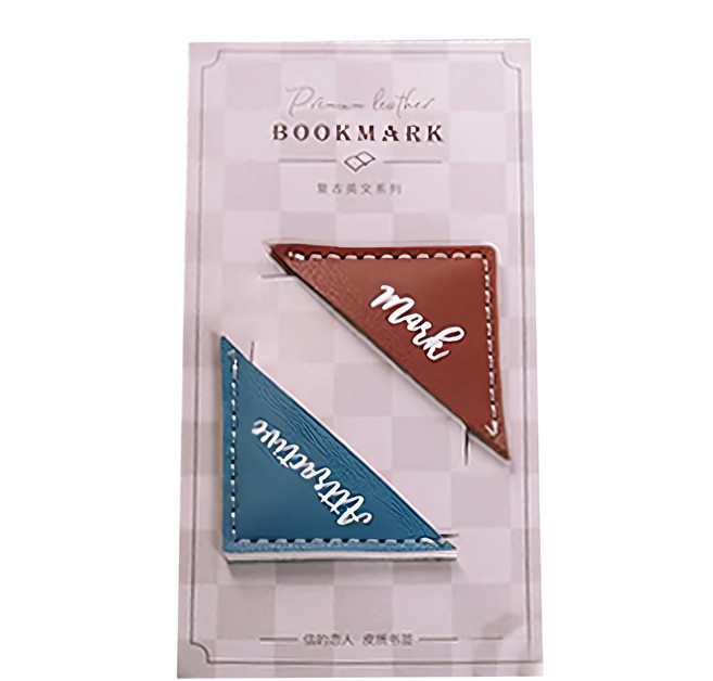 CARD LOVER 信的戀人 復古英文系列 皮質書籤 2個, 紅色 + 藍色, 1組
