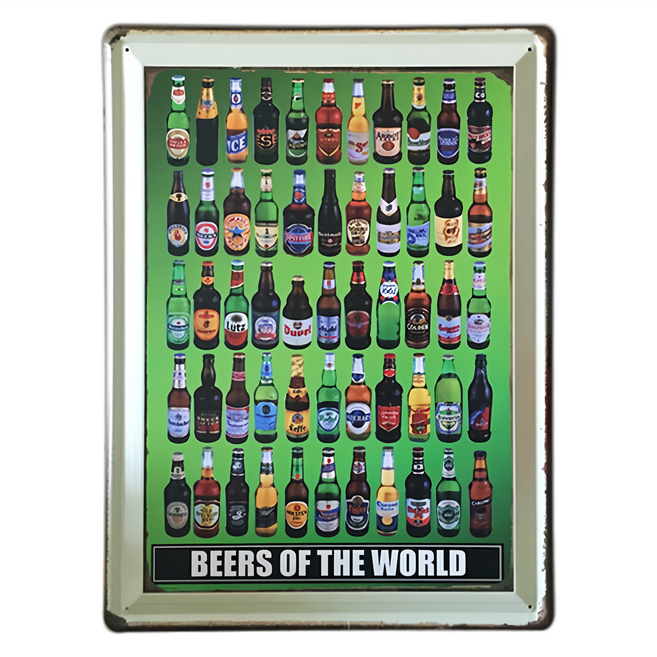 OPUS LOFT 純真年代 仿舊鐵皮畫無痕壁貼 啤酒合圖, TP2039