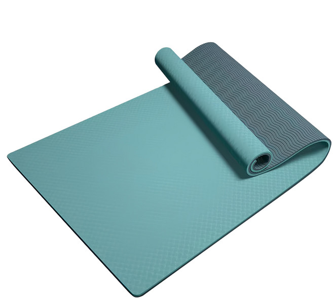 德利生活 瑜珈墊TPE 新款, 灰藍色 + 藏青色, 1個