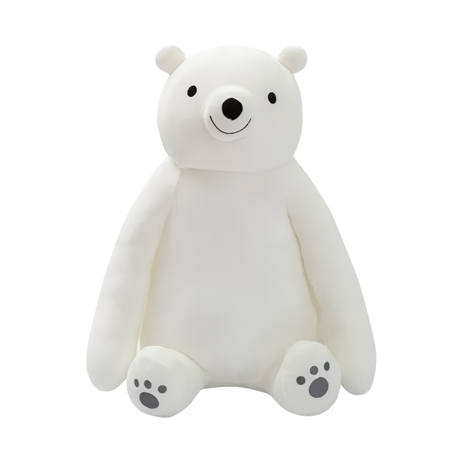 萌布朗 涼感系 坐著等抱抱玩偶, 北極熊 白色