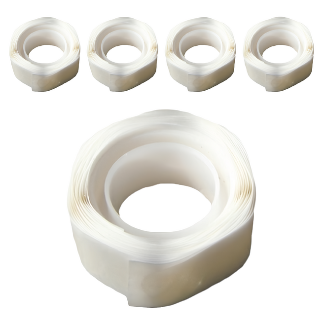 超方便免撕透明雙面無痕強力膠貼 18mm 100個, 透明色, 5捲