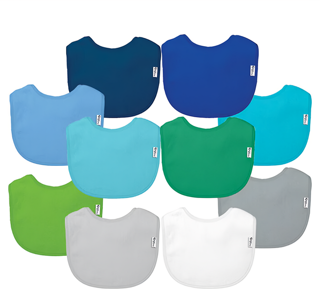 green sprouts 小綠芽 三層吸水防水口水巾圍兜10件組