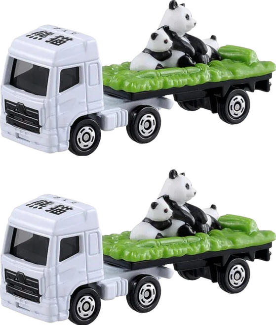TOMICA 小汽車 熊貓運輸車, 熊貓運輸車 白色 + 黑色, 2個