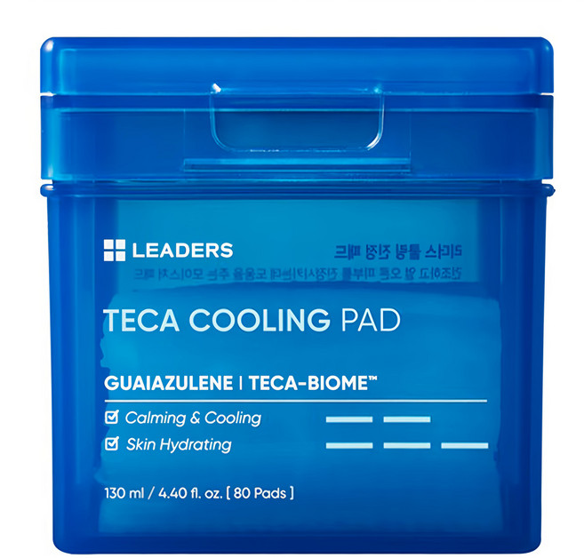 LEADERS 麗得姿 TECA 透涼鎮靜爽膚棉片 130ml 80片 鎮靜保濕, 1盒