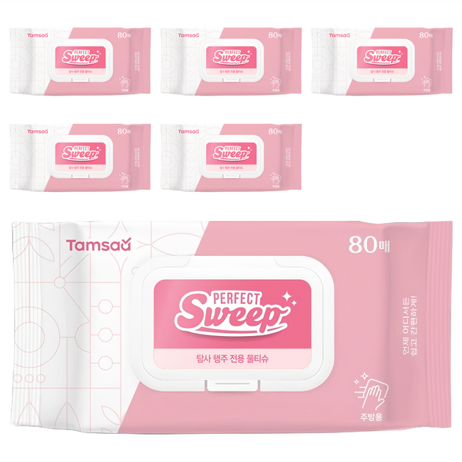 Tamsaa 拋棄式抹布濕巾 廚房專用, 1入, 6包