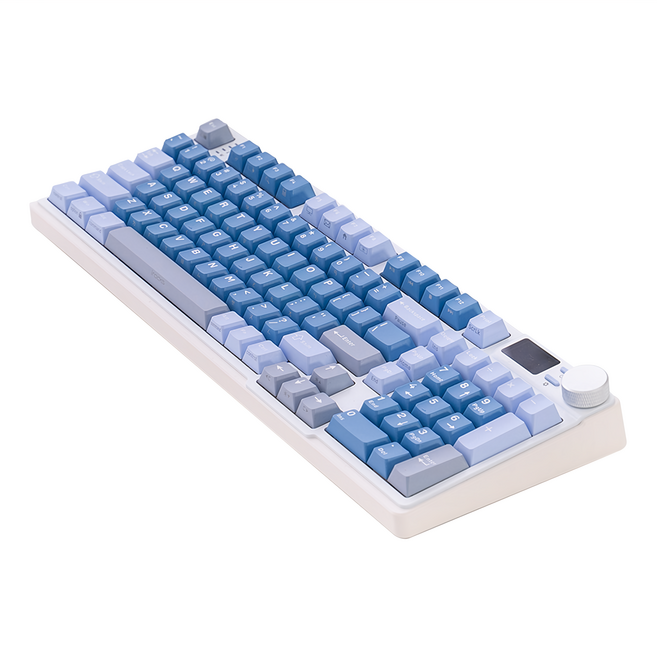 irocks 艾芮克 K85R RGB 熱插拔 無線 機械鍵盤 407 x 143 x 44mm 原廠保固, 極光藍, 紅軸