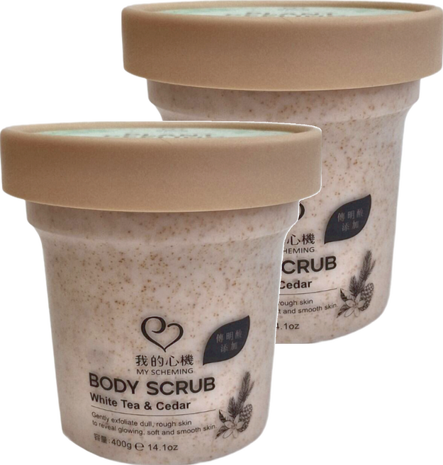 MY SCHEMING 我的心機 白茶雪松亮白身體去角質, 2罐, 400g