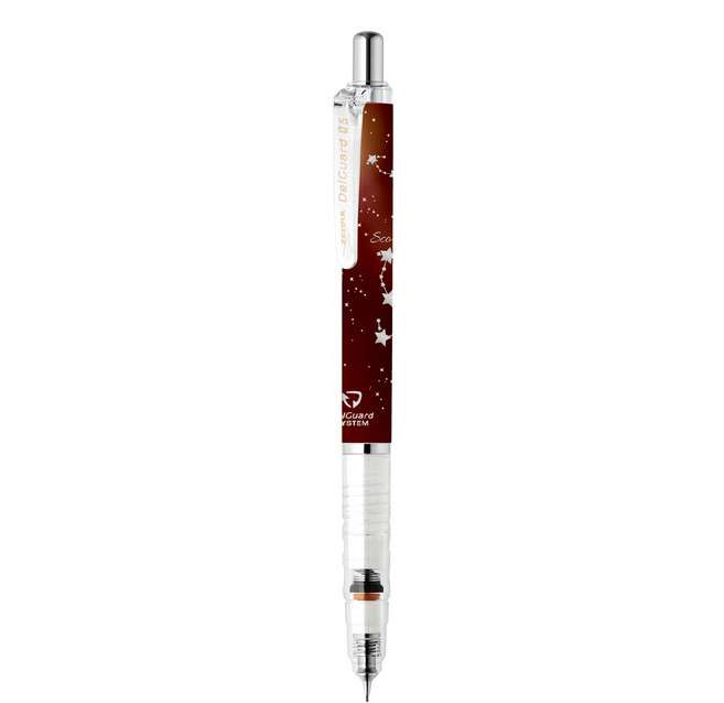 ZEBRA 斑馬牌 DelGuard P-MA85-A4-R DelGuard 0.5 不易斷芯自動鉛筆 12星座限定款 紅色, 0.5mm, 1支
