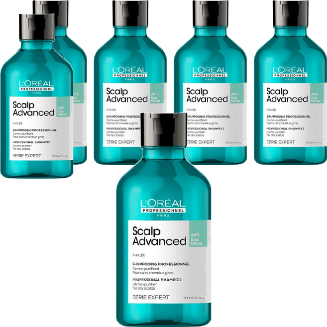 L'OREAL PROFESSIONNEL 巴黎萊雅PRO 水楊酸控油洗髮精, 300ml, 6瓶