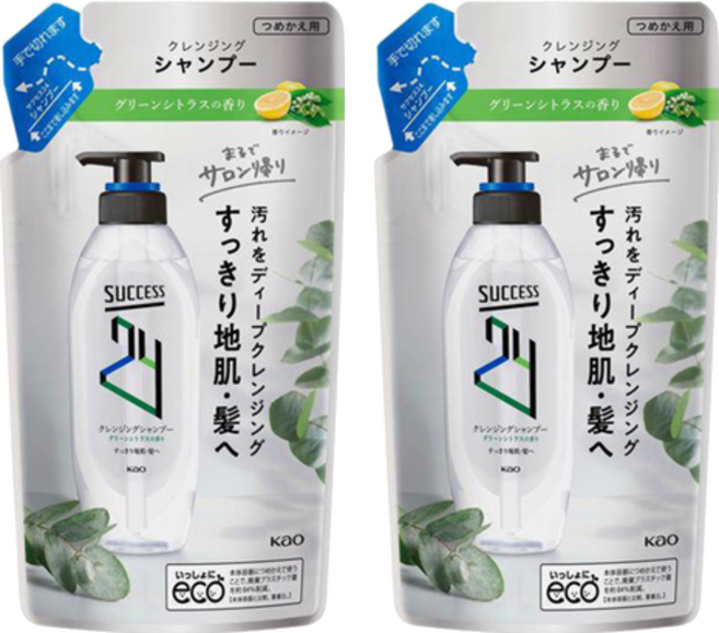 Kao 花王 SUCCESS 24清爽控油洗髮精 清新柑橘 補充包, 2包, 280ml