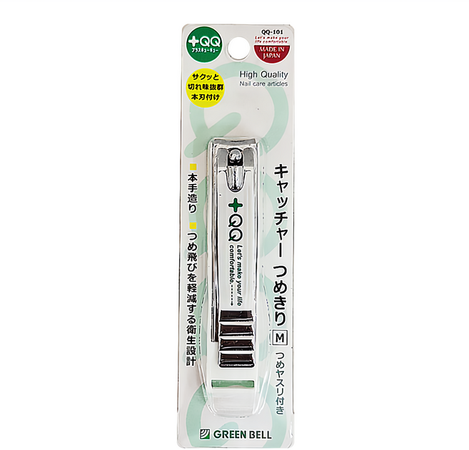 GREEN BELL 綠鐘 QQ不鏽鋼輕巧型指甲剪, 銀色, 1支