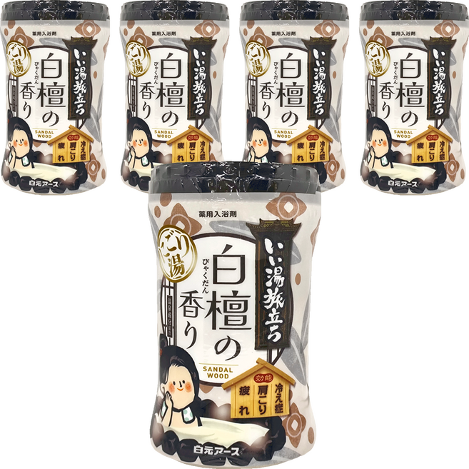 Hakugen Earth 白元 溫泉入浴劑 白檀香, 600g, 5罐