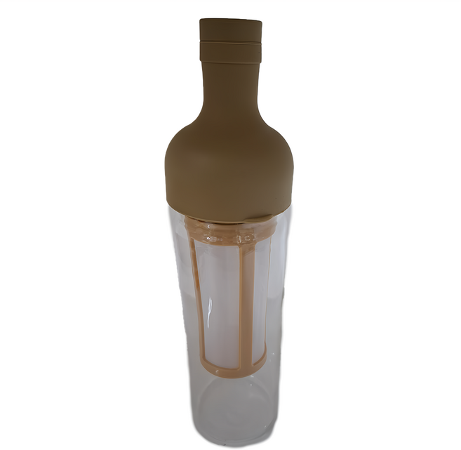 FUJI-GRACE 富士雅麗 酒瓶冰釀冷泡咖啡壺 650ml 高硼矽玻璃, 鵝黃色, 1瓶