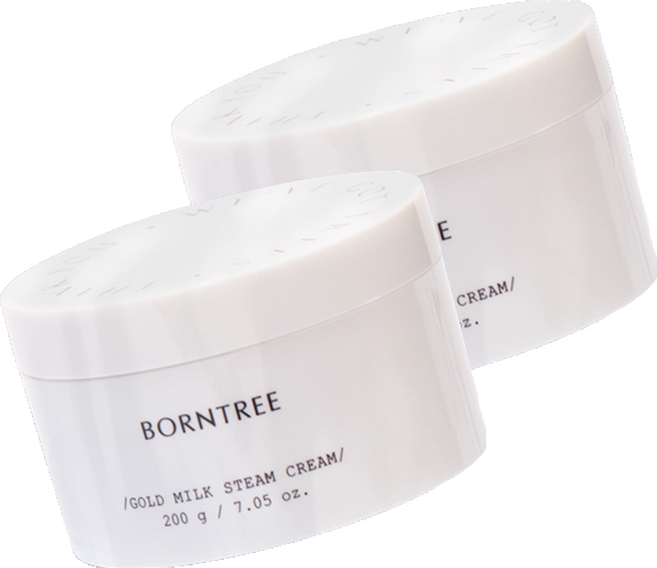 BORNTREE 黃金牛奶蒸氣乳霜 200g 強效保濕 質地柔軟 輕薄質感 四季可用, 2罐