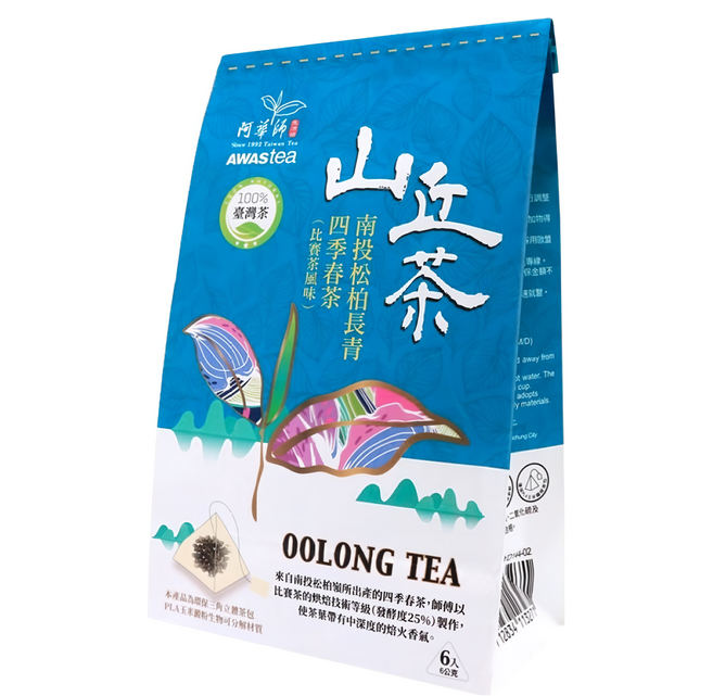 AWAStea 阿華師 山丘系列 100%臺灣茶 南投松柏長青 四季春茶, 6g, 6包, 1袋