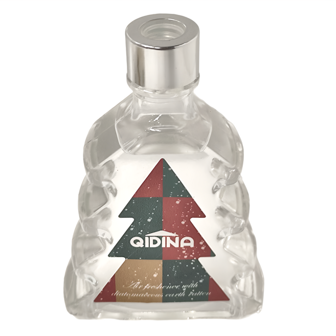 QiMart MIT聖誕狂歡聖誕樹造型硅藻土香氛擴香瓶, 白麝香, 200ml, 1瓶