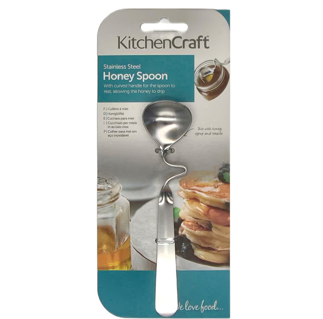 KitchenCraft 掛式寬面果醬匙, 蜂蜜匙, 銀色, 1支