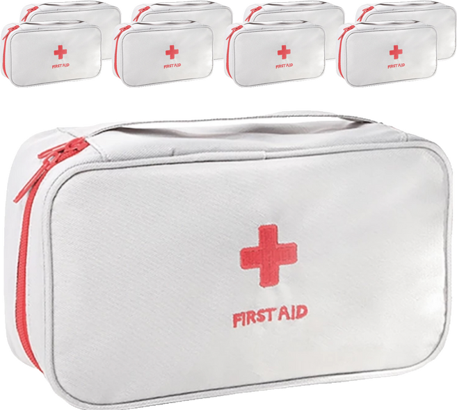 醫藥急救包 蘋果紅質感灰牛津布, 9個