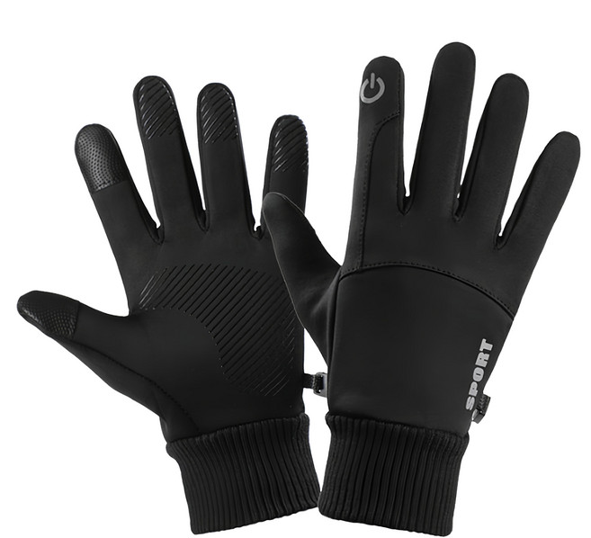 多功能觸控運動手套 80g, 黑色, 1雙