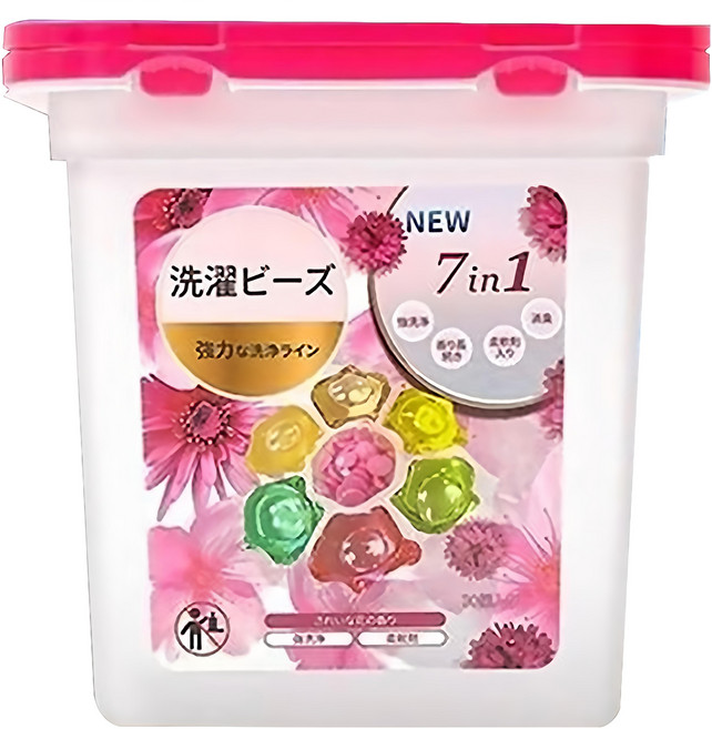 REQIR 立刻 七合一果香無磷無螢光劑配方 洗衣凝珠洗衣球洗衣膠囊 圓桶裝, 50顆, 1桶