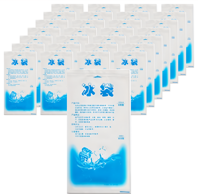 注水式保冷冰袋 1000ml, 30個, 白色 + 藍色