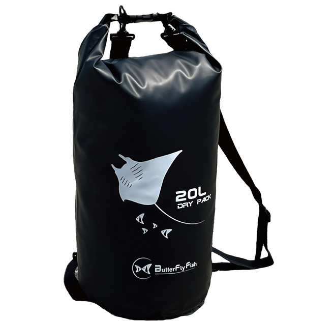 ButterFly Fish 蝴蝶魚 Manta 防水袋 附肩背帶 20L, 黑色