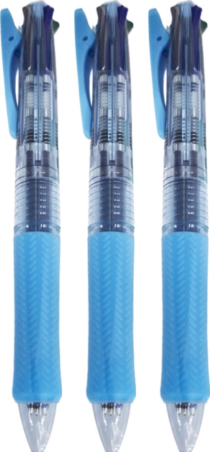 PILOT 百樂 0.7四色輕油筆 BKA845F-CSL, 淺藍, 3支