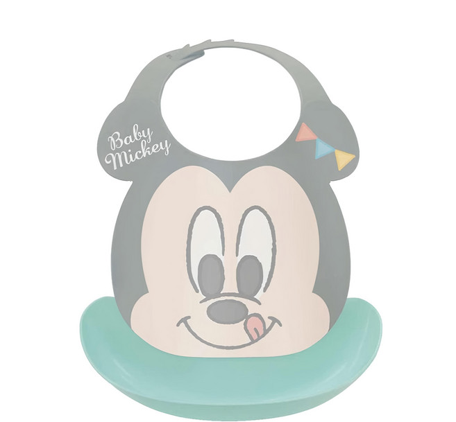 nishiki 錦化成 Disney 米奇系列 幼兒食事防漏圍兜兜, 米奇 綠色, 1個, 1個
