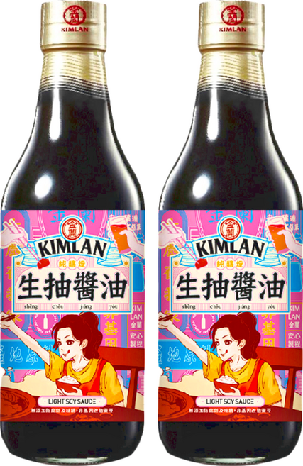 KIMLAN 金蘭 生抽醬油, 590ml, 2瓶