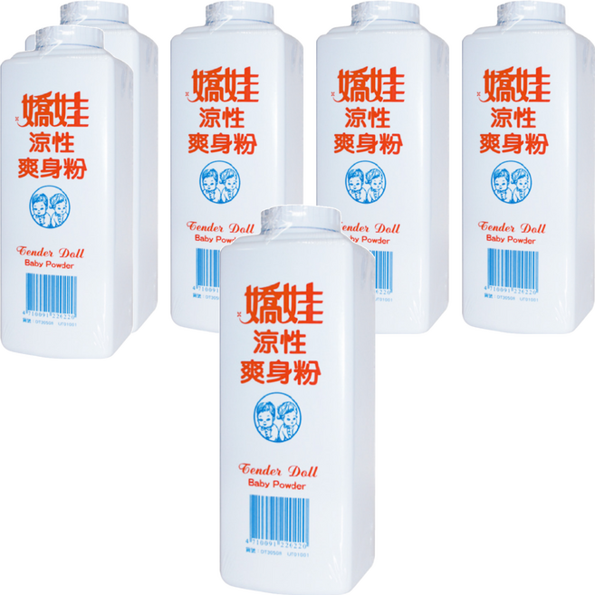 嬌娃 涼性爽身粉 保持身體乾爽, 300g, 6瓶