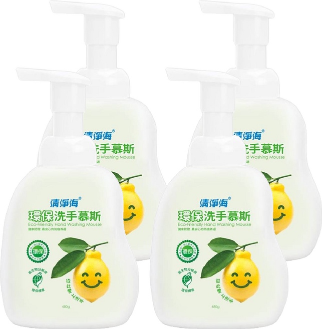 清淨海 環保洗手慕斯, 480g, 4瓶