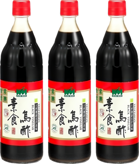 KOKUMORI 穀盛 素食烏醋 小, 600ml, 3瓶