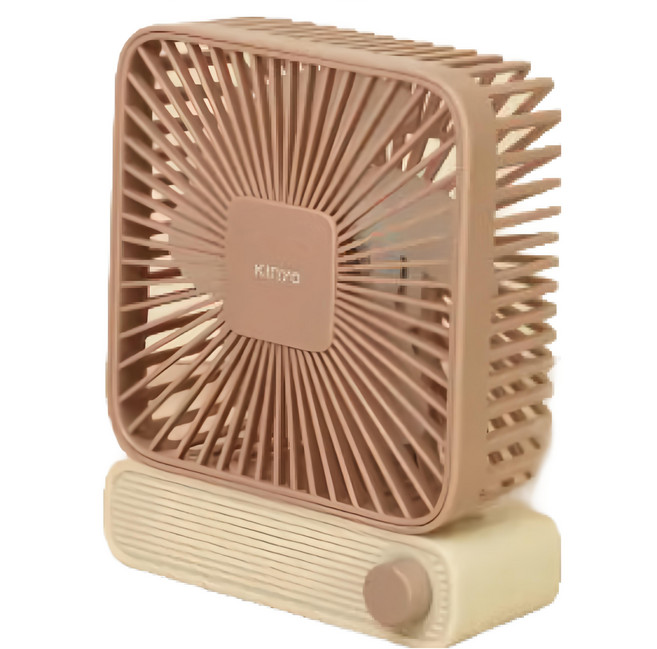 Kinyo 復古靜音充電風扇 5V2A, UF-2652, 棕色