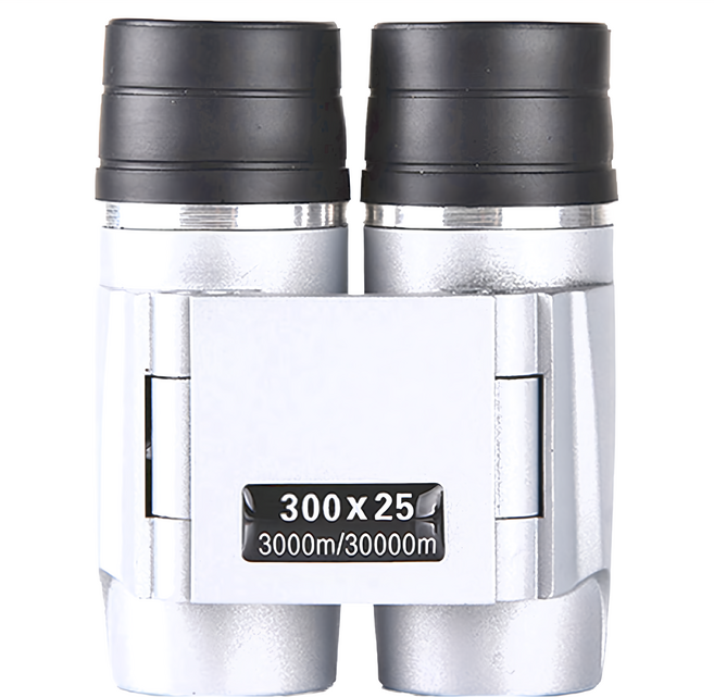 ANTIAN 迷你自動對焦高清雙筒望遠鏡 300 x 25 銀色 輕巧便攜, 21.8mm