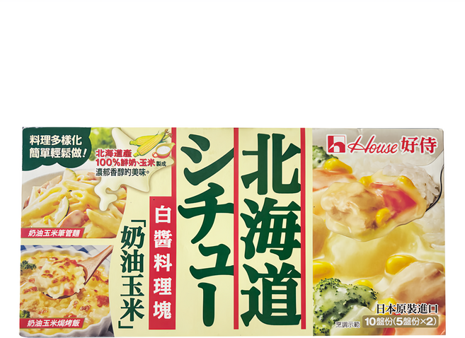 House 好侍 北海道白醬料理塊 奶油玉米, 180g, 1盒