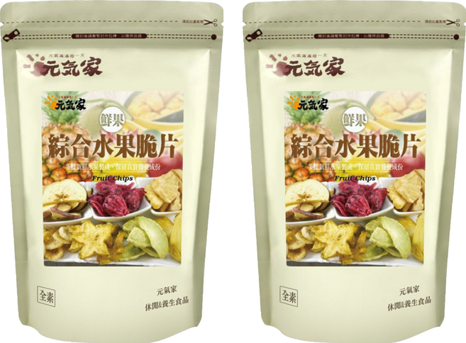 元氣家 綜合水果脆片, 100g, 2包