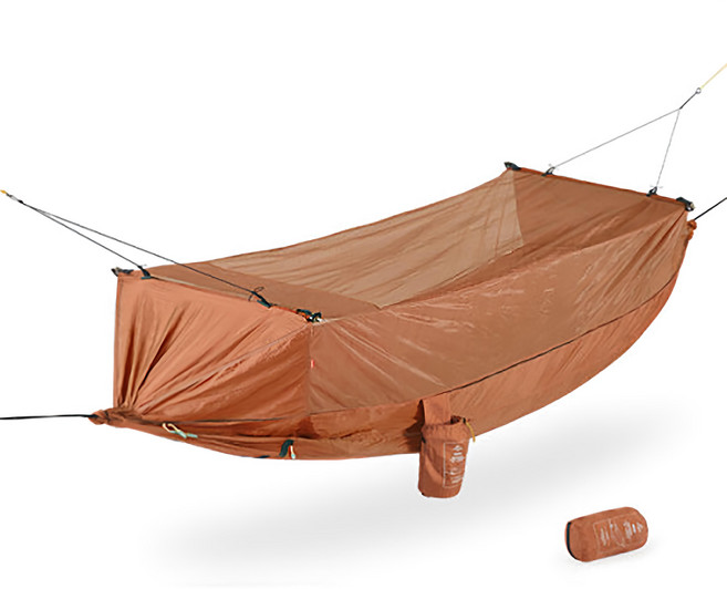 Naturehike 挪客 DC-C04 破曉 Dawn Bushcraft 雙層防蚊吊床 210T 70D 尼龍面料 6061鋁合金撐杆 滌綸安全繩 NH22DC004 1.3kg, 岩砂橘紅