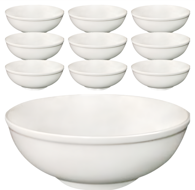 TATUNG 大同磁器 中華湯碗 7吋, 白色, 10個